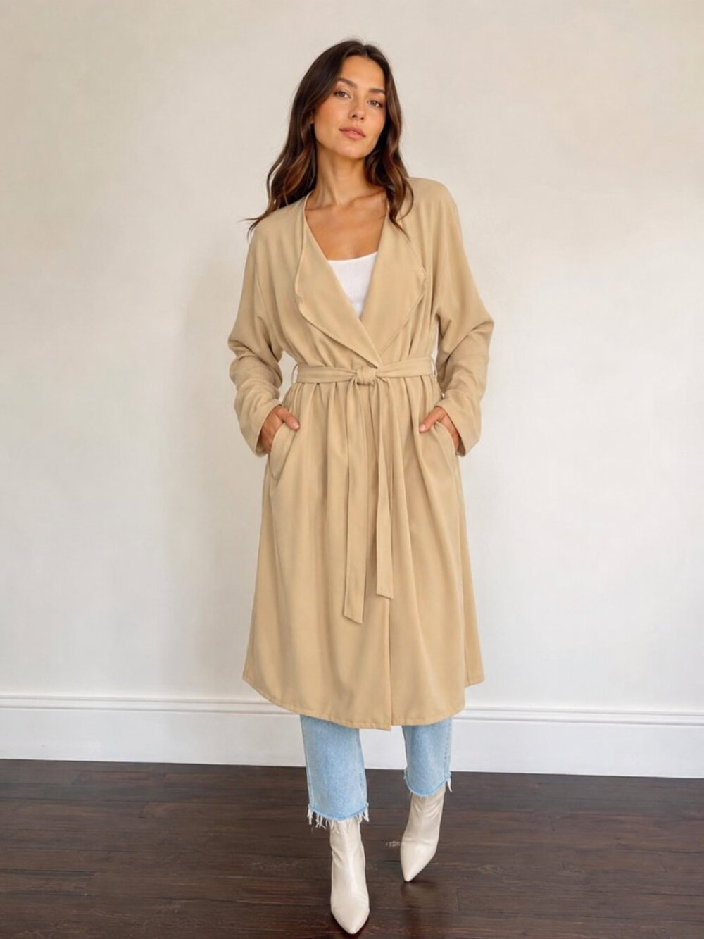 Alessia Santi Beige Coat Jacket size 2 retail $435 Made in Italy